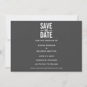 Einfache Hochzeit des modernen Fotos Save The Date (Rückseite)