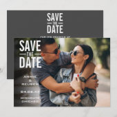 Einfache Hochzeit des modernen Fotos Save The Date (Vorne/Hinten)