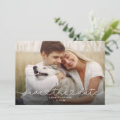 Einfache Hochzeit des modernen Fotos Save The Date (Stehend Vorderseite)