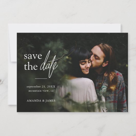 Einfache Hochzeit des modernen Fotos Save The Date (Vorderseite)