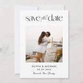 Einfache Hochzeit des modernen Fotos Save The Date (Vorderseite)