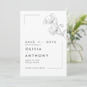 Einfache Hochzeit des modernen Fotos Save The Date (Stehend Vorderseite)