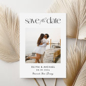 Einfache Hochzeit des modernen Fotos Save The Date