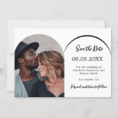 Einfache Hochzeit des modernen Fotos Save The Date (Vorderseite)