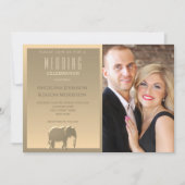 Einfache Hochzeit des modernen Gold-Fotos Einladung (Vorderseite)