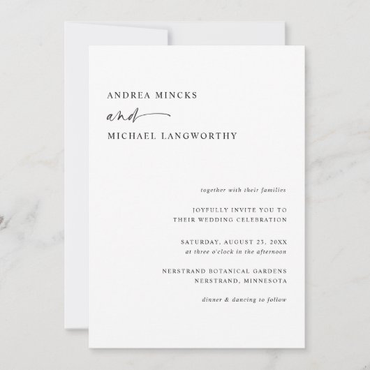 Einfache Hochzeit des modernen Handschriften-Fotos Einladung (Vorderseite)