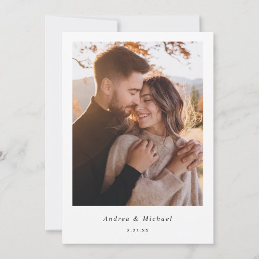 Einfache Hochzeit des modernen Handschriften-Fotos Einladung (Rückseite)