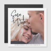 Einfache Hochzeit des modernen Save the Date Fotos Magneteinladung (Vorne/Hinten)