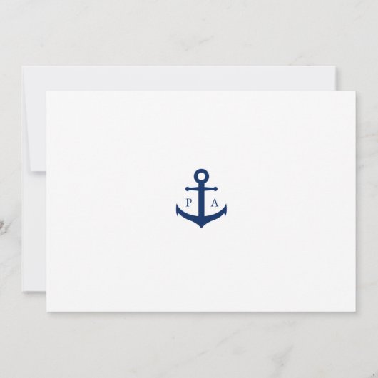 Einfache Hochzeit des Navy Blue Foto Save The Date (Rückseite)
