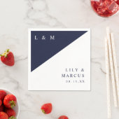 Einfache Hochzeit des Navy Blue White Elegant Mono Serviette (Beispiel)