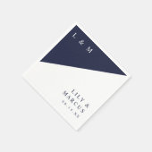 Einfache Hochzeit des Navy Blue White Elegant Mono Serviette (Ecke)