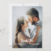 Einfache Hochzeit des Personalisierten Fotos Dankeskarte (Vorderseite)