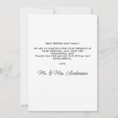 Einfache Hochzeit des Personalisierten Fotos Dankeskarte (Rückseite)