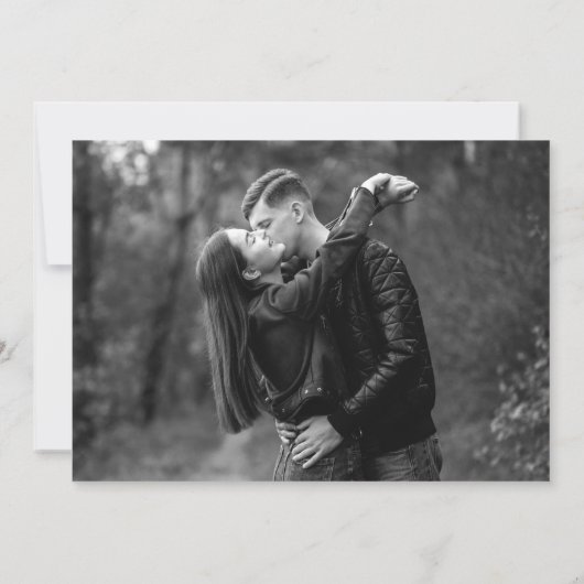 Einfache Hochzeit des Schwarz-weißen Chic-Fotos Einladung (Rückseite)