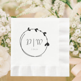 Einfache Hochzeit des Schwarzen Herzkranzes Serviette