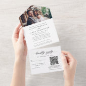 Einfache Hochzeit des UAWG QR-Codes für modernes F All In One Einladung (Abreißen)