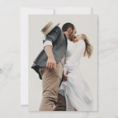 Einfache Hochzeit eines Green Script-Fotos Einladung (Rückseite)