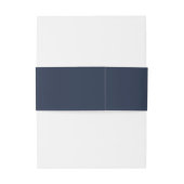 Einfache Hochzeit eines Minimalistischen Navy Einladungsbanderole (Rückseitenbeispiel)
