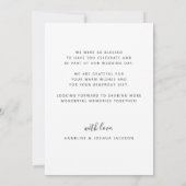 Einfache Hochzeit eines modernen Fotos Dankeskarte (Rückseite)