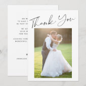 Einfache Hochzeit eines modernen Fotos Dankeskarte (Vorne/Hinten)
