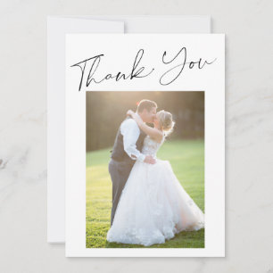 Einfache Hochzeit eines modernen Fotos Dankeskarte