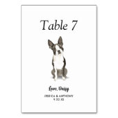 Einfache Hochzeit eines modernen Wasserfarbenhunde Tischnummer (Vorderseite)