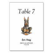 Einfache Hochzeit eines modernen Wasserfarbenhunde Tischnummer (Vorderseite)