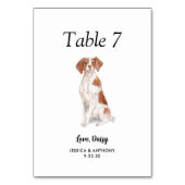 Einfache Hochzeit eines modernen Wasserfarbenhunde Tischnummer (Vorderseite)