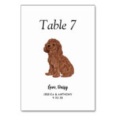 Einfache Hochzeit eines modernen Wasserfarbenhunde Tischnummer (Vorderseite)