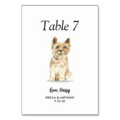 Einfache Hochzeit eines modernen Wasserfarbenhunde Tischnummer (Vorderseite)