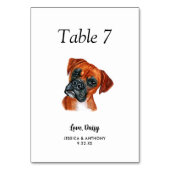 Einfache Hochzeit eines modernen Wasserfarbenhunde Tischnummer (Vorderseite)