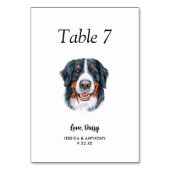 Einfache Hochzeit eines modernen Wasserfarbenhunde Tischnummer (Vorderseite)
