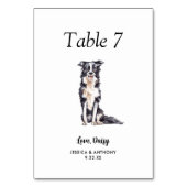 Einfache Hochzeit eines modernen Wasserfarbenhunde Tischnummer (Vorderseite)