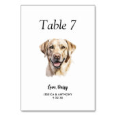 Einfache Hochzeit eines modernen Wasserfarbenhunde Tischnummer (Vorderseite)