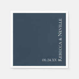 Einfache Hochzeit eines nautischen, modernen Blaue Serviette