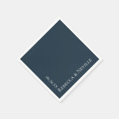 Einfache Hochzeit eines nautischen, modernen Blaue Serviette (Ecke)