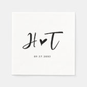 Einfache Hochzeit eines Pinselstrichs Serviette (Vorderseite)