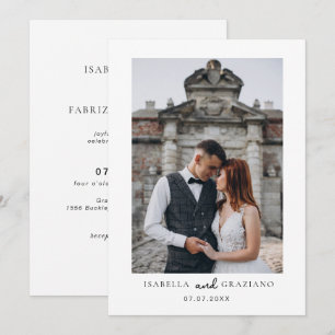Einfache Hochzeit einladen Modernes Minimalistisch Feiertagskarte