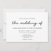 Einfache Hochzeit Einladung (Vorderseite)