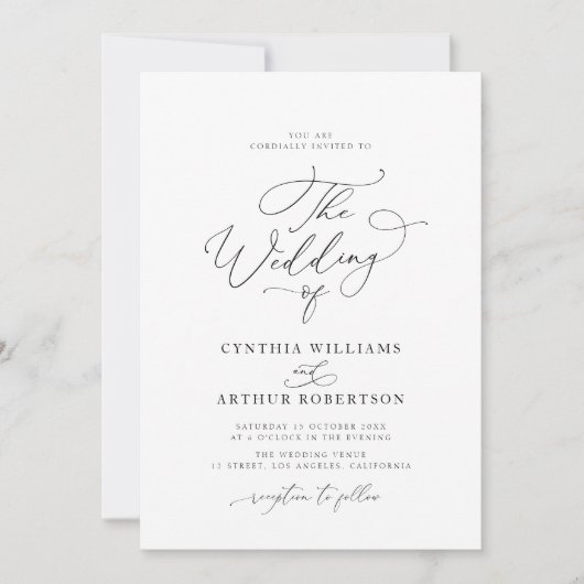 einfache Hochzeit Einladung (Vorderseite)