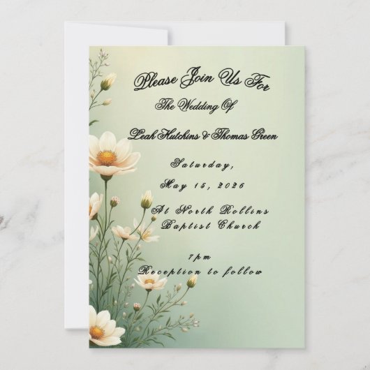 Einfache Hochzeit Einladung (Vorderseite)
