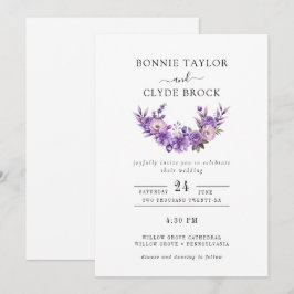 Einfache Hochzeit Einladung mit zarter floraler Ku