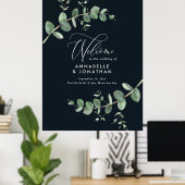 Einfache Hochzeit elegante schwarze Eukalyptuspos Poster (Heimbüro)