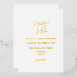 Einfache Hochzeit Folieneinladung