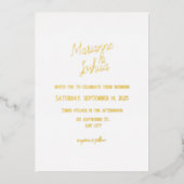 Einfache Hochzeit Folieneinladung (Vorderseite)