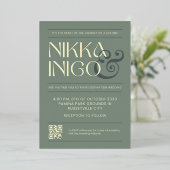 Einfache Hochzeit Folieneinladung (Stehend vorne)