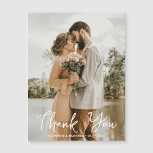 Einfache Hochzeit Foto Danke Magnetkarte
