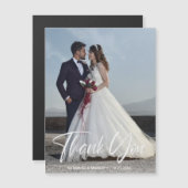 Einfache Hochzeit Foto Danke Magnetkarte (Vorne/Hinten)