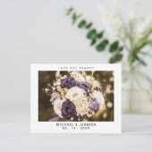 Einfache Hochzeit Foto Dankeschön Karte (Stehend Vorderseite)