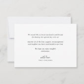 Einfache Hochzeit Foto Dankeschön Karte (Rückseite)